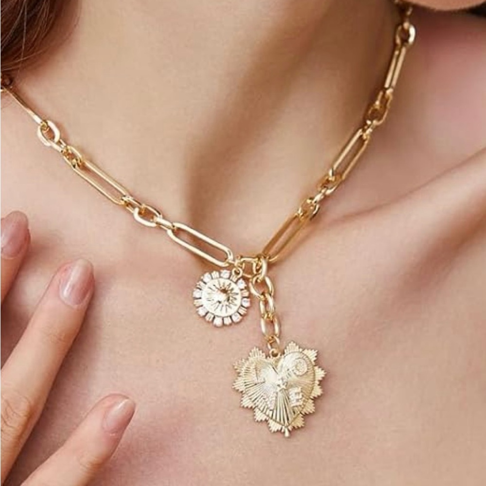 Gold Heart Pendant Necklace